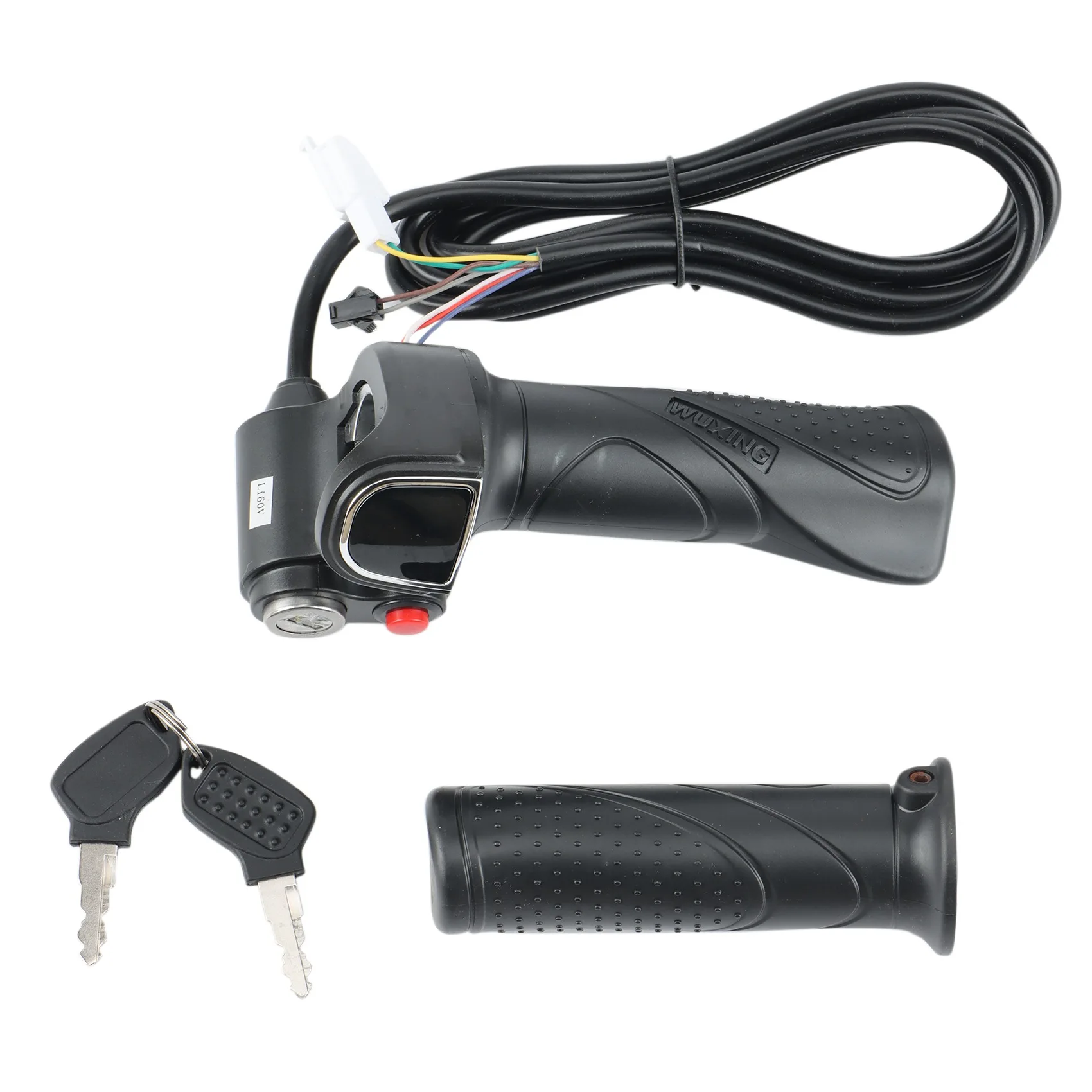 

60V Gas Handle Twist Throttle with Battery Indicator&Latching Switch&Lock/Key Electric Scooter Bicycle Part