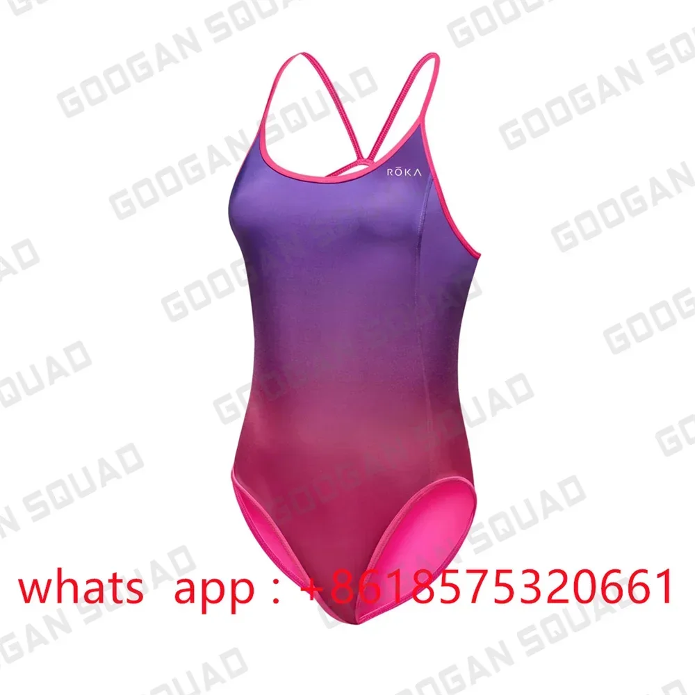 Women One Piece Spaghetti Straps Swimsuit Swimwear Bikini Sexy Printing Bathing Suit Open Water Swimming Training Swim Suit New