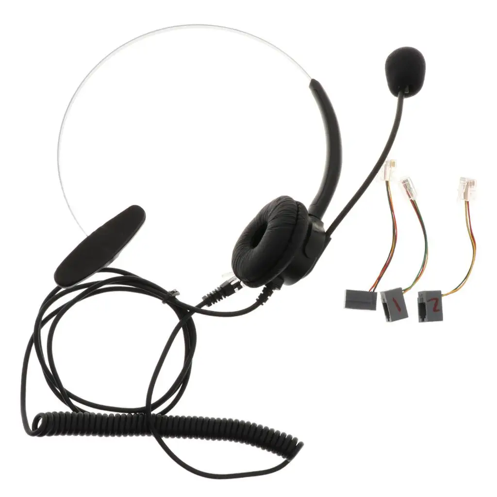 RJ9 Center Telephone Headphone Noise Cancelling Monaural Headset