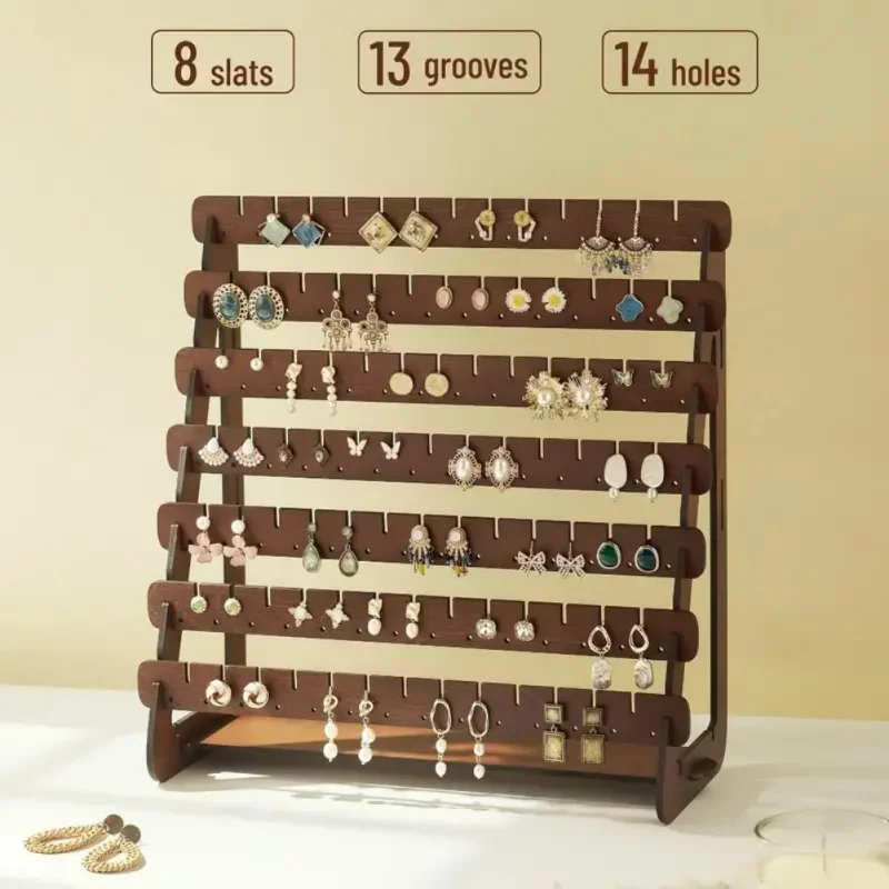 Jewelry Storage Rack Necklace Wood Base Creative Jewelry Storage Organizer for Jewelry Store Retail Dresser Selling Vanity Table 2