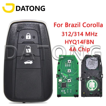 Datong World 자동차 원격 제어 키, 도요타 코롤라 브라질 2018-2021 HY14FBN 4A 칩, 312/314MHz, 8990H-12010 Promixity 카드