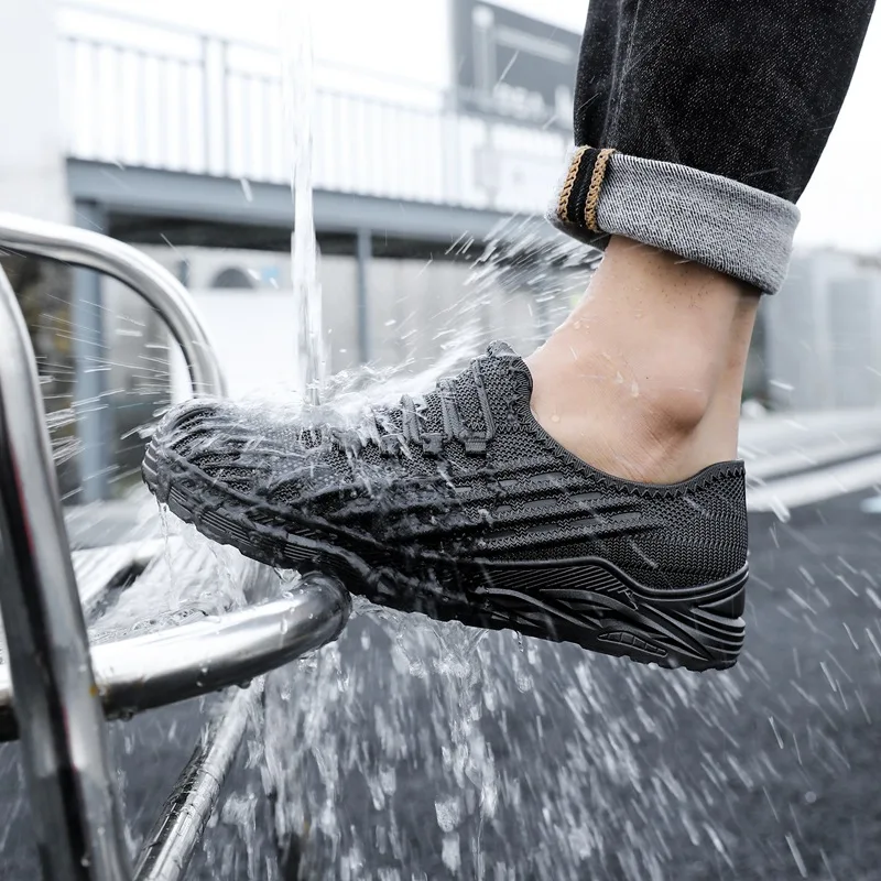 Outdoor Men Sports Rain Boots Ankle Waterproof Shoes Low Top