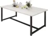 Industrial Coffee Table with Rectangle Wood and Stable Metal Frames, Living Room Table, Office, Teak Oak/Black, Easy Assembly 4