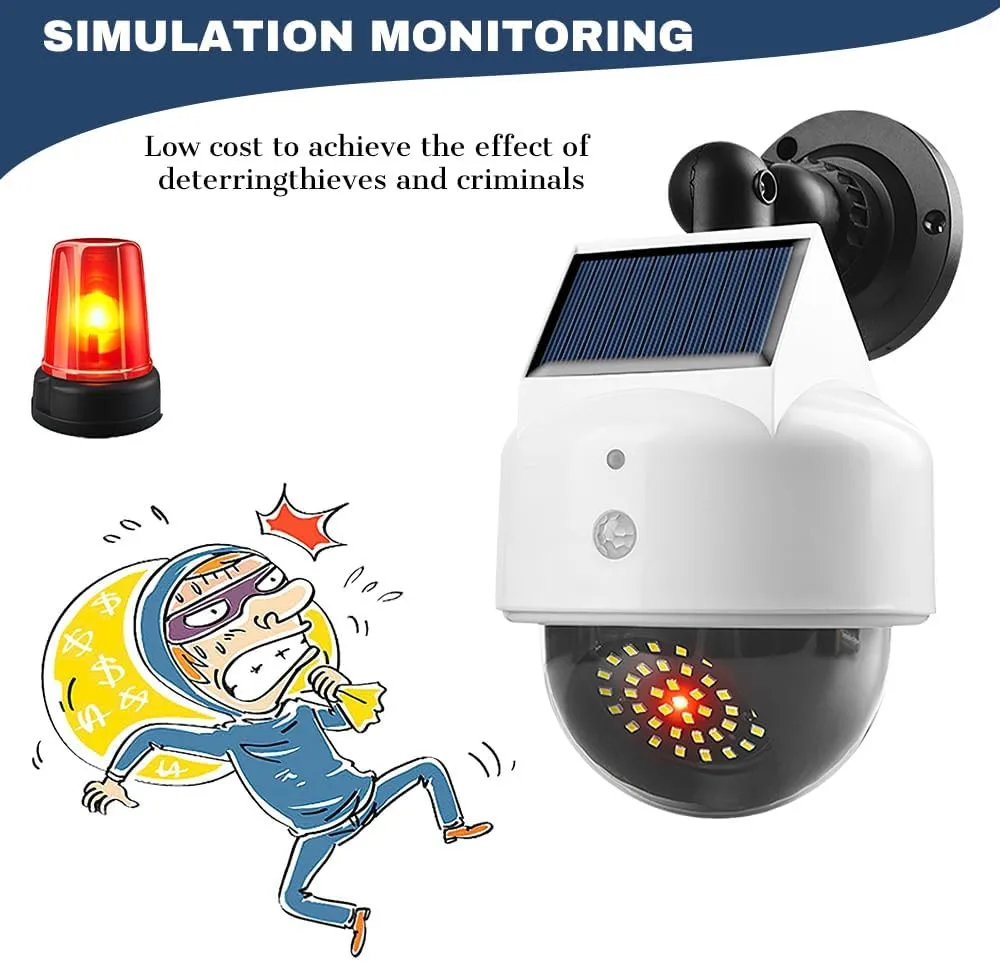 Dummy Fake Camera CCTV Home Security Solar Powered Wireless Outdoor Motion sensor LED Light Video Surveillance Camera ip camera wifi camera surveillance camera wifi ip camera solar security camera solar camera