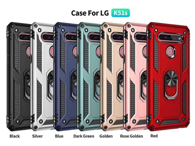 Case Shockproof Armor Car Holder Ring Case for LG K40 K40S K50 K50S K51 K51S K52 K53 K61 K22 K31 K71 K92 5G LG Q60 Q51 Q61 phone case leather phone case phone protector cover
