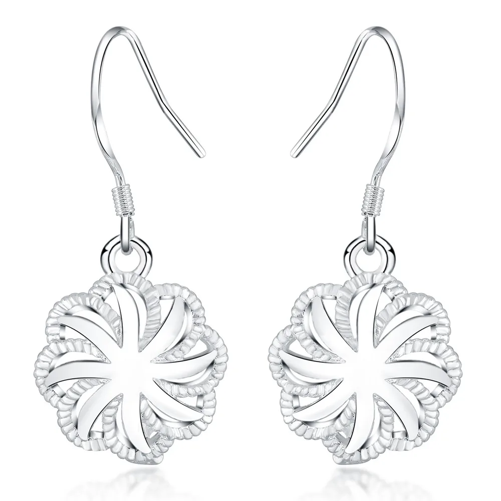 

wholesale cute lady for women silver color earrings party gift girl fashion classic jewelry charms wedding