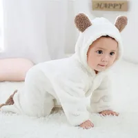 Newborn Baby Rompers Winter Warm Fleece Bebe Boys Girl Costume Infant Girls Clothing Animal Overall Baby Jumpsuits Xmas Outfit 4
