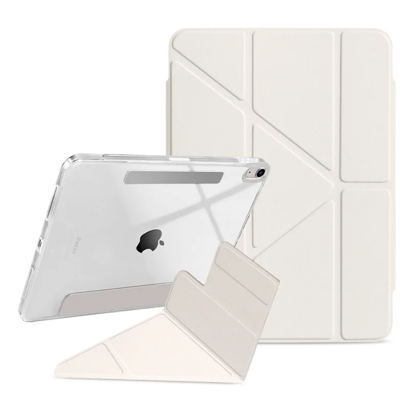 Transparent Magnetic Detachable Case with Multi-Angle Stand and Auto Wake/Sleep Functionality