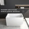 43 "acrylic Independent Bathtub, Japanese Style Soaking Bathtub: Compact and Spacious, Glossy White Finish, Chrome Overflow 3