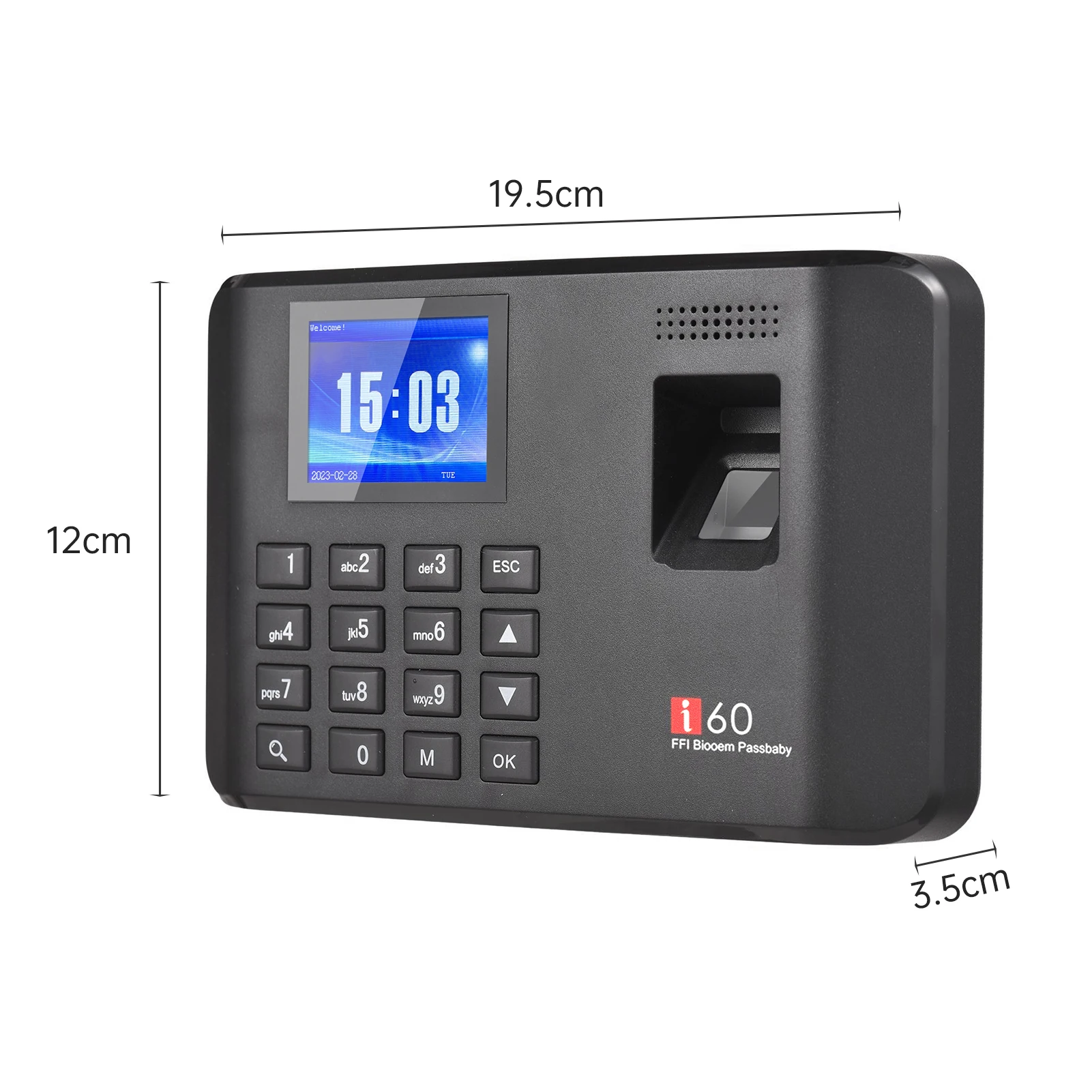 Intelligent Biometric Fingerprint Password Attendance Machine Time Clock Employee Checking-in Recorder LCD Screen Voice Prompt attendance machine