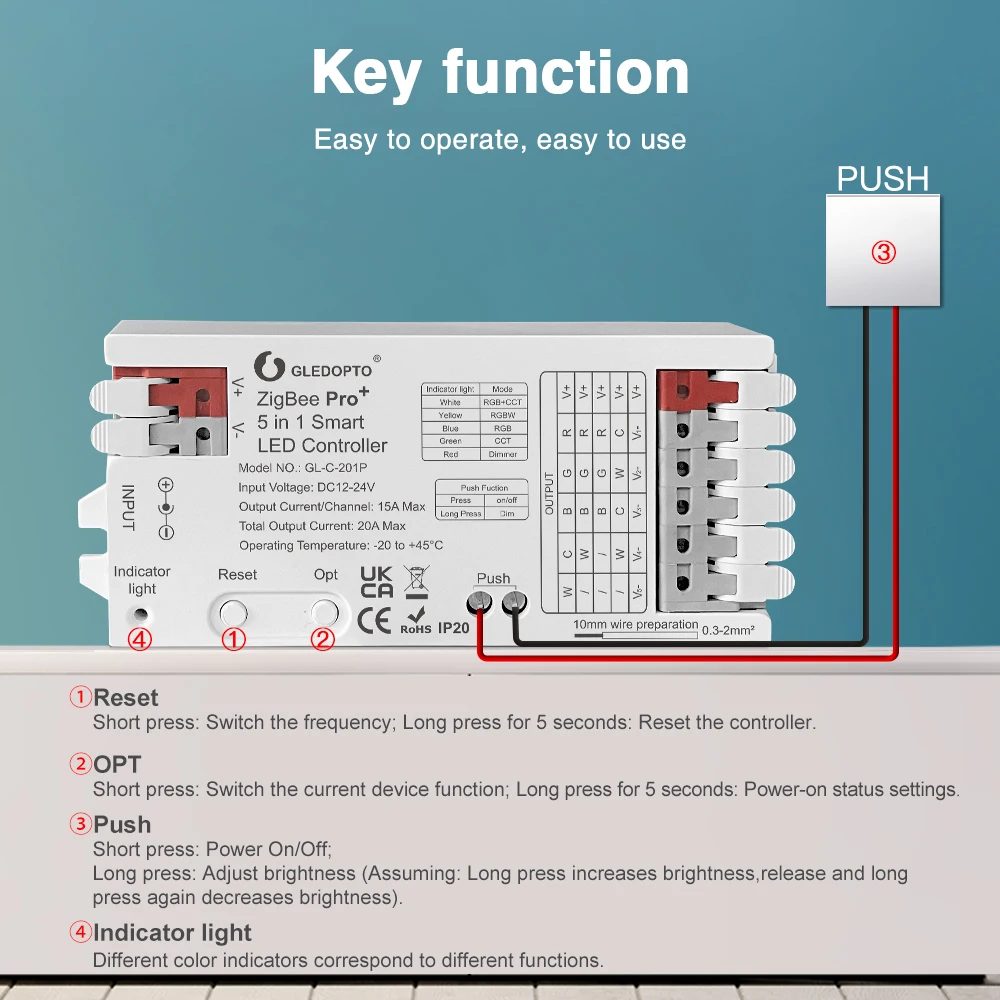 GLEDOPTO zigbee 3.0 pro+ 3 ben 1 RGBCCT/RGBW/RGB ledes csík ligh Számvevő 20A Minden h/ue alexa Otthonos tuya smare APP Igefajta vezérlő