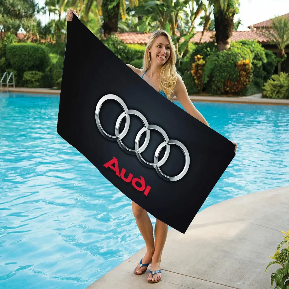 Anime Bath Towel Beach Towels Large Audi Logo Spa Bathing Towels Adults Bathrobe Girl Bathroom Size Christmas Robe Home Textile 2