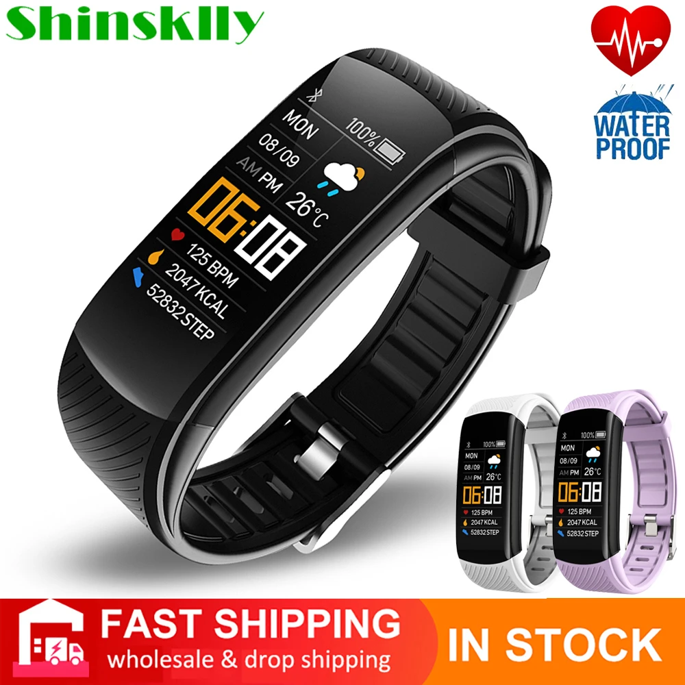 2021 Fitness Bracelet Blood Pressure Measurement Pedometer Smart Band Hear Rate Monitor Waterproof Health Fitness Tracker Watch