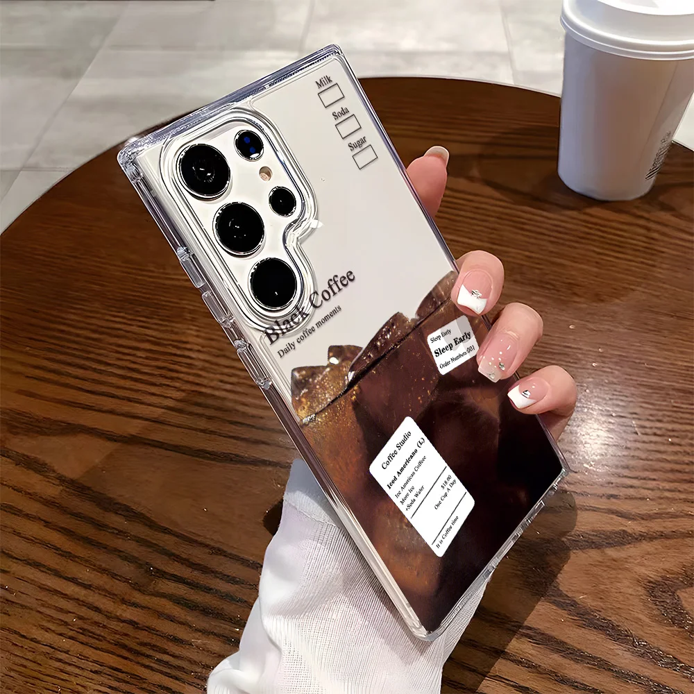 Transparent Shockproof Soft Silicon Coffee Phone Case