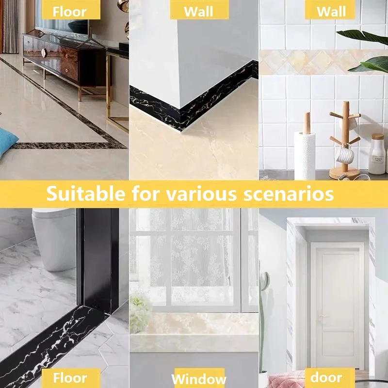 Self Adhesive Baseboard Sticker Kitchen Shower Curtain Floor Wall Border Wallpaper Waterproof Peel & Stick Home Decor 10/12/15cm Wall Stickers Self Adhesive Stickers Self Adhesive Wallpaper Kitchen Wall Sticker Adhesive Wallpaper