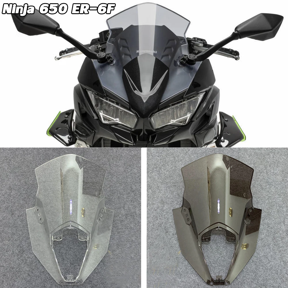 Ninja 650 Windshield Racing Windscreen Wind Deflector For Kawasaki Ninja650 Abs Er-6F Er 6F 2020 2021 2022 Er6F Accessories Moto