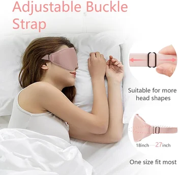 Maschera per il sonno Maschera per gli occhi 3D per dormire Coperture per gli occhi con blocco della luce al 100% con cinturino regolabile Benda notturna per le donne Memory Foam 1