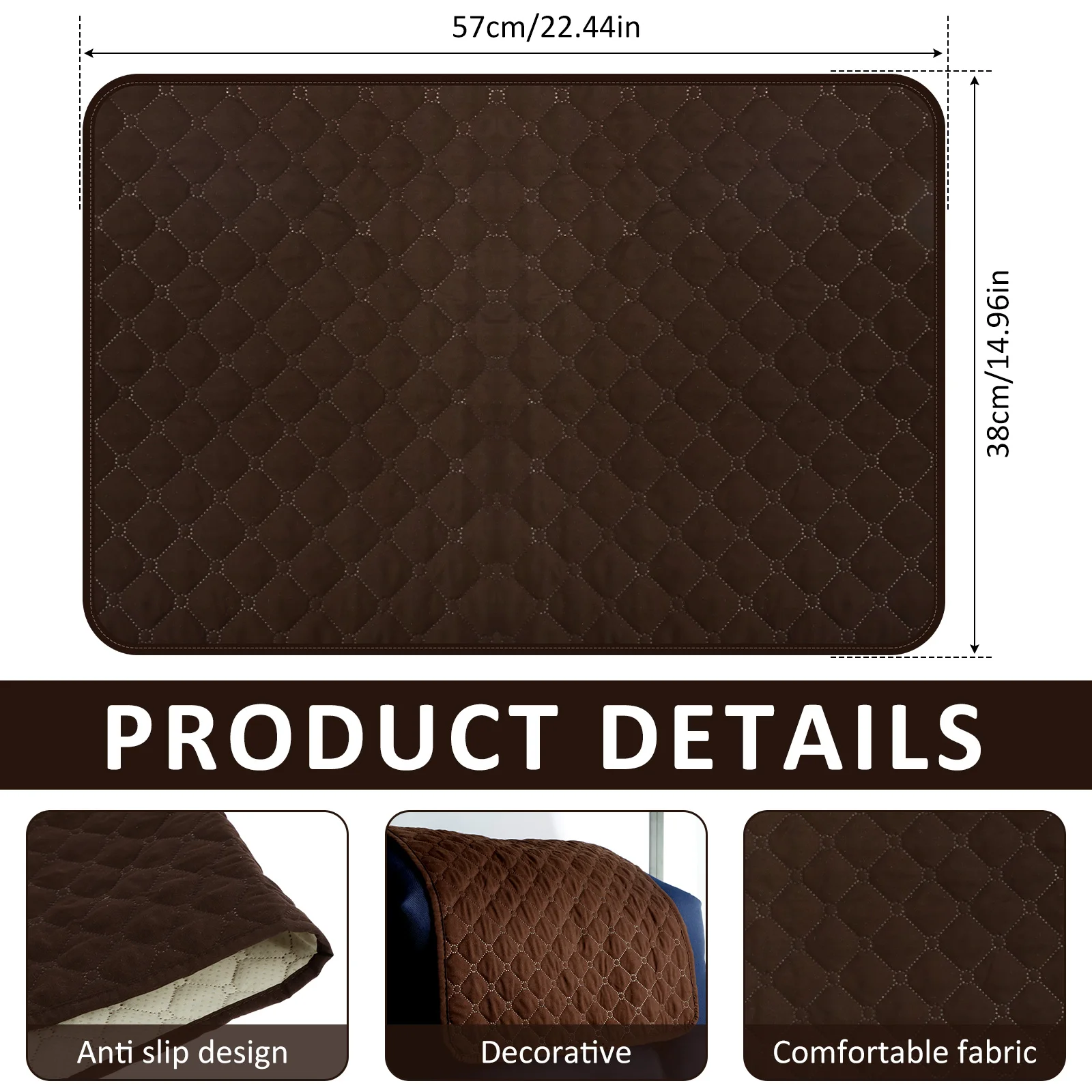 3Pcs Sofa Headrest Cover Soft Polyester Recliner Headrest Protector Wear Resistant Recliner Headrest Cover Anti-Fade Sofa Head 6