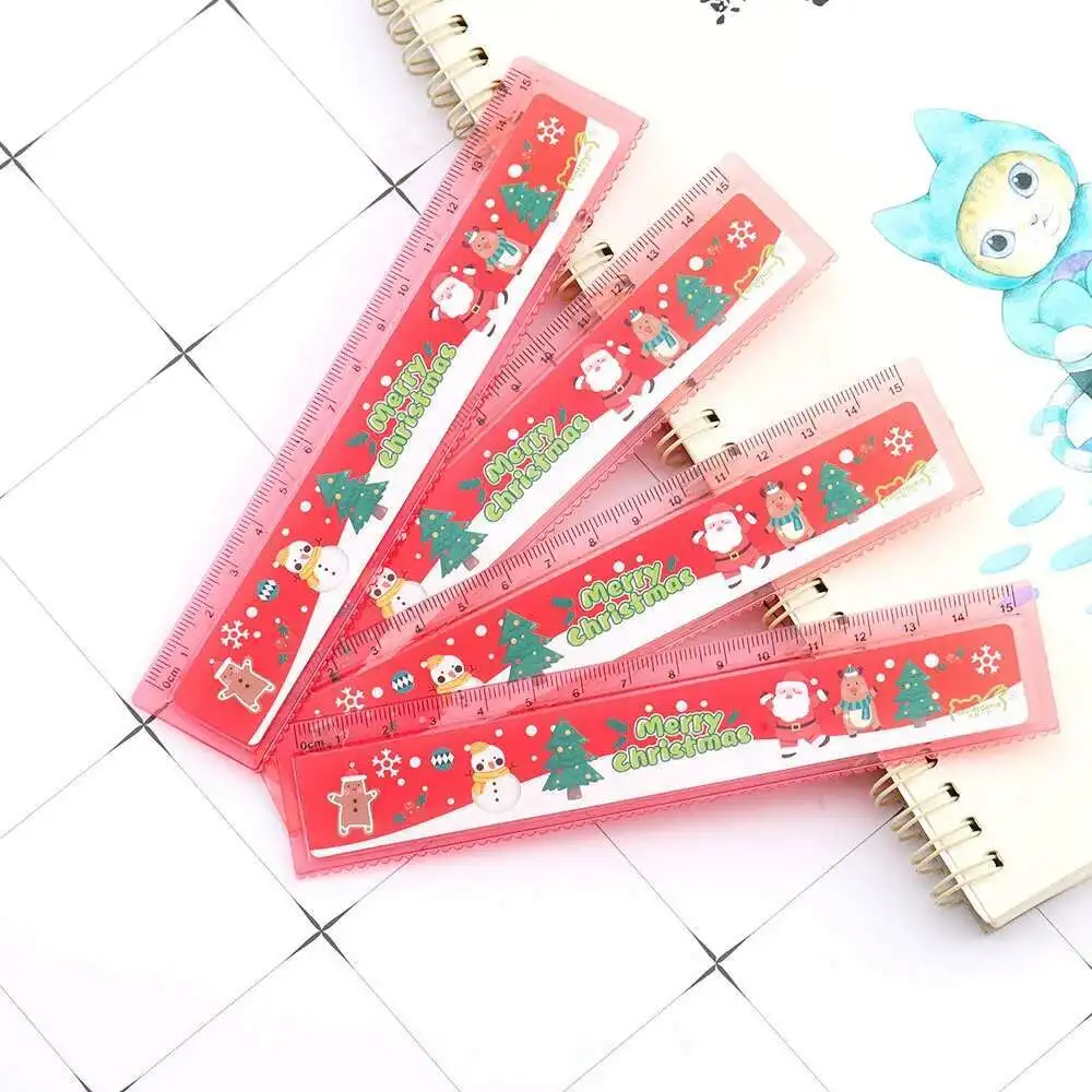Mini Ruler Christmas 1 Piece Lytwtw's Cute Straight Ruler Christmas Tools Stationery Drawing ...