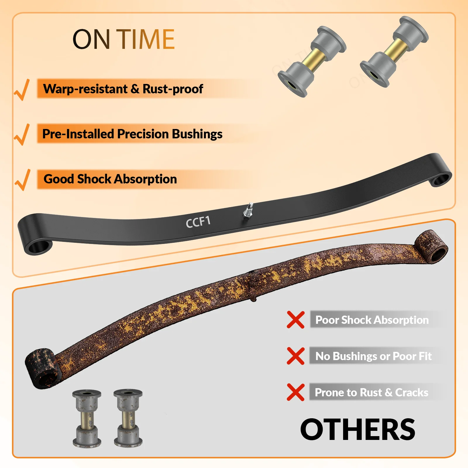 Standard Front 1 Leaf Spring Assembly For Club Car Precedent Golf Carts 2004-Up OEM#103711001 103935601 1012030 6