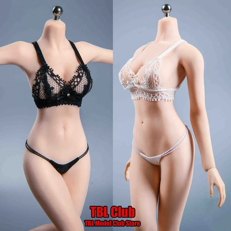 

VSTOYS 21XG84 1/6 Scale Feamle Soldier Sexy Chiffon Lace Underwear Black/White Bra Thong Suit Model for 12'' Action Figure Body