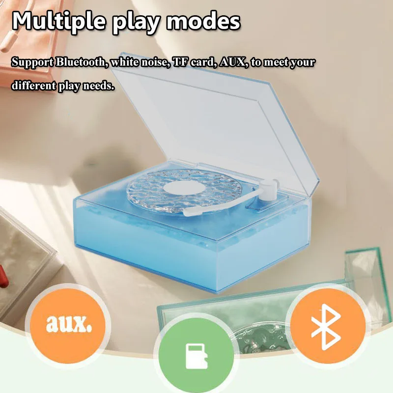 Portable White Noise Bluetooth Speaker Stereo Surround Sound Sleep Aid Music Box TF Card MP3 Music Player RGB Projection Light
