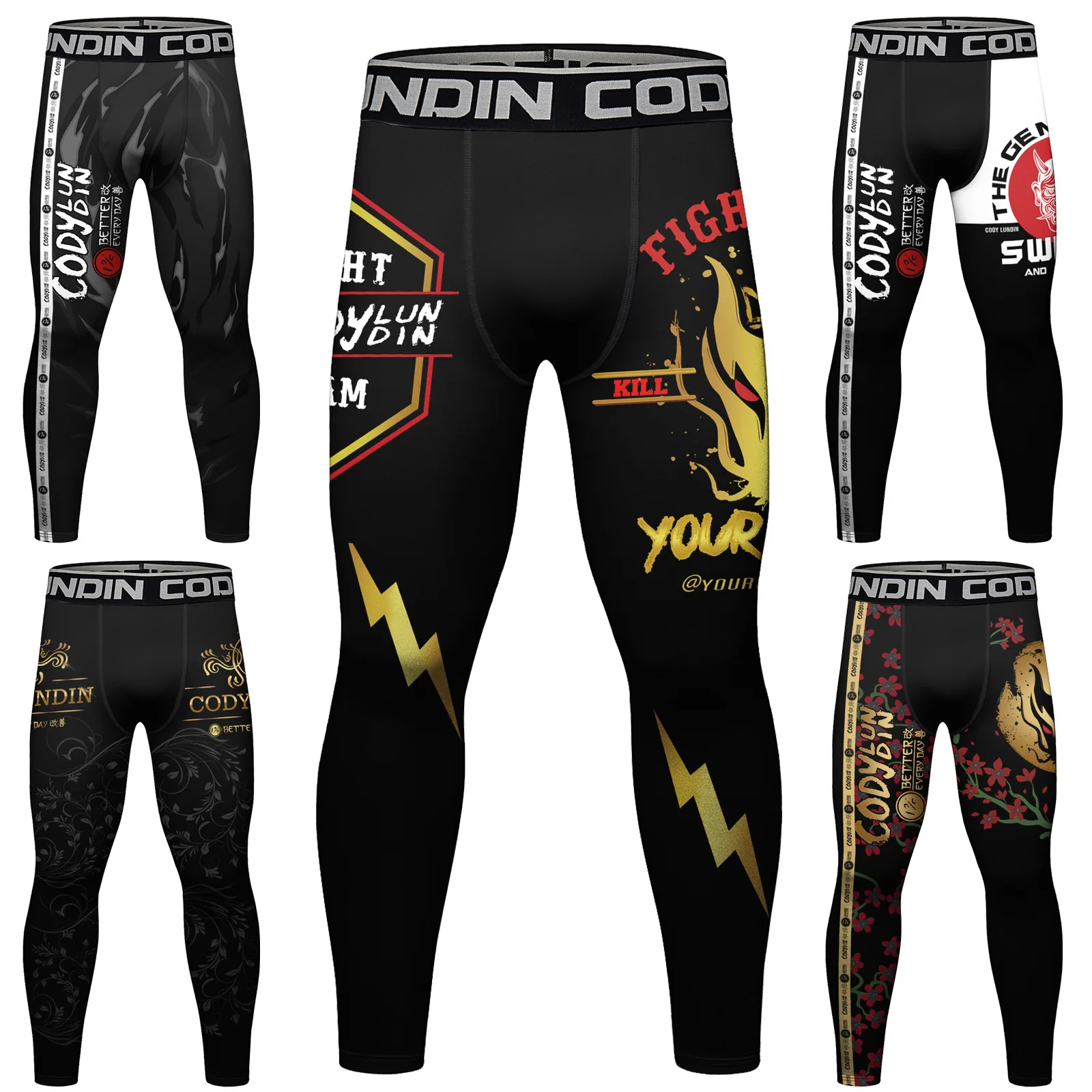 Men's Sport Compression Pants Gym Running Tights MMA Basketball Leggings Quick Dry Fit Jogging Training Fitness Workout Trousers