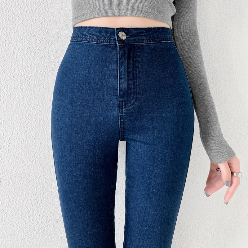 

Skinny Jeans For Women Stretch Gray Denim Sexy High Waist Slim Pants Office Trendy Lady Waisted Vintage Pants Y2K Tight Trouser
