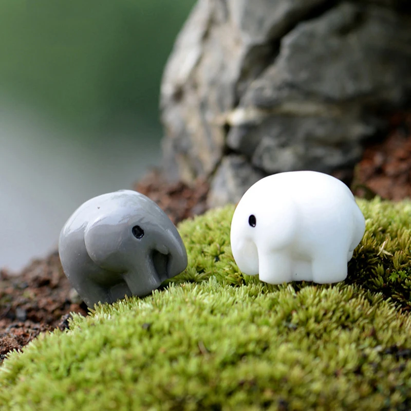 Thailandia Elefante Animale Modello Coppia Piccoli Elefanti Statua Figurina Artigianato Ornamento In Miniatura Fai Da Te Home Room Garden Decor