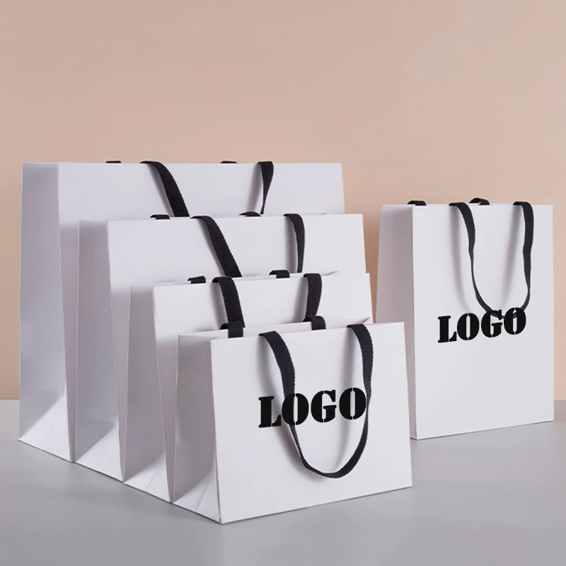 Custom White Paper Bags - Small