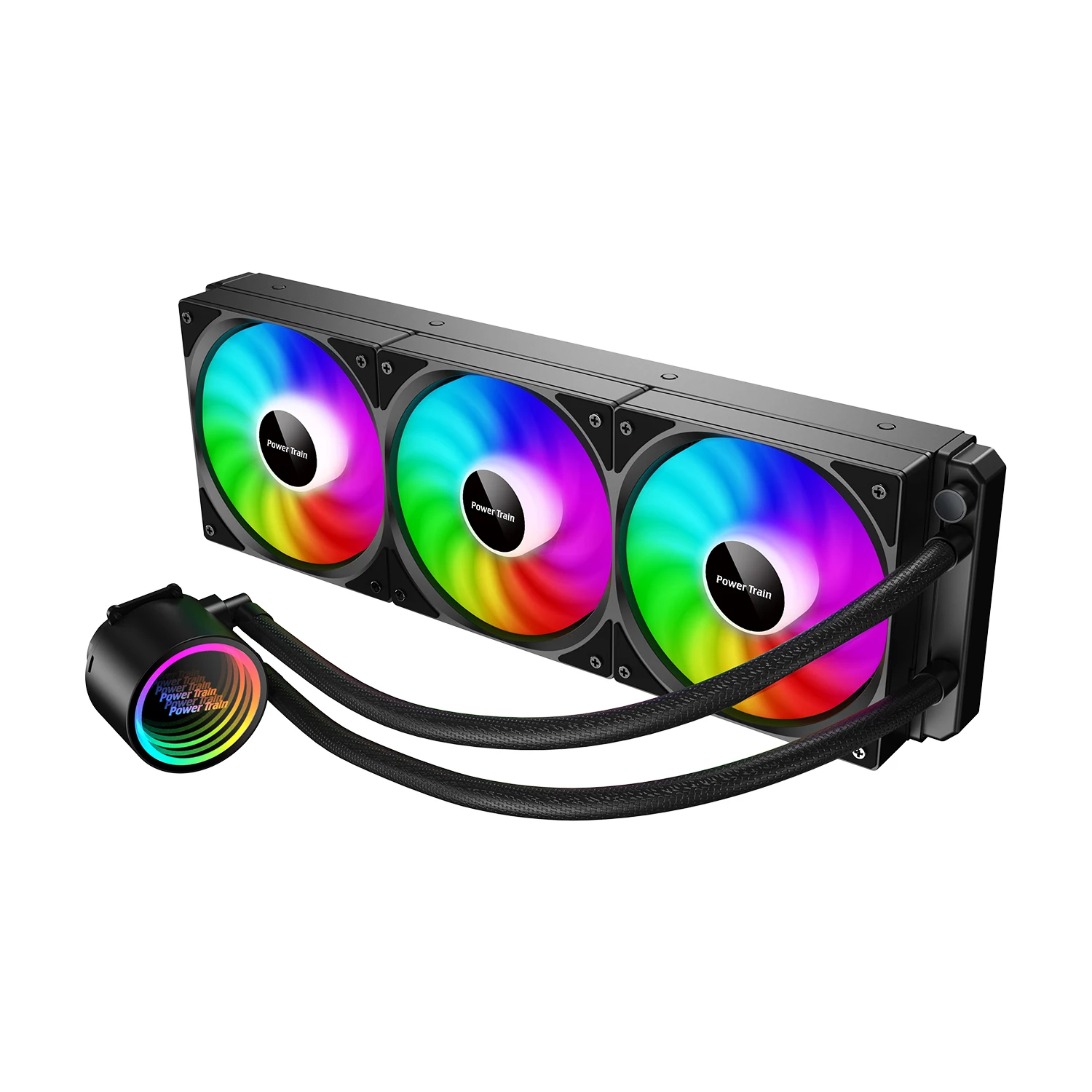 POWER TRAIN Liquid CPU Cooler Ice Cube DL360, ARGB Integrated Water Cooling, 360mm Radiator, Intel AMD Compatible, CPU Liquid Cooler - Image 3