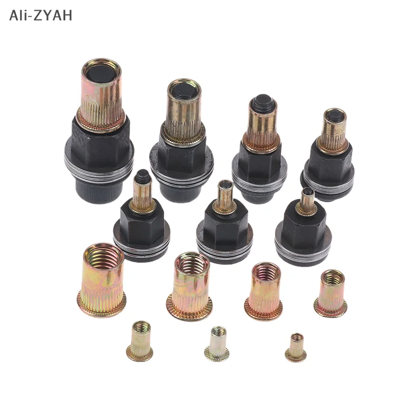 10pcs Hand Rivet Nut Tool Set Manual Riveter Kit With M3-12 Nut Heads For DIY Repair Installation, Easy Use Accessory Image 2