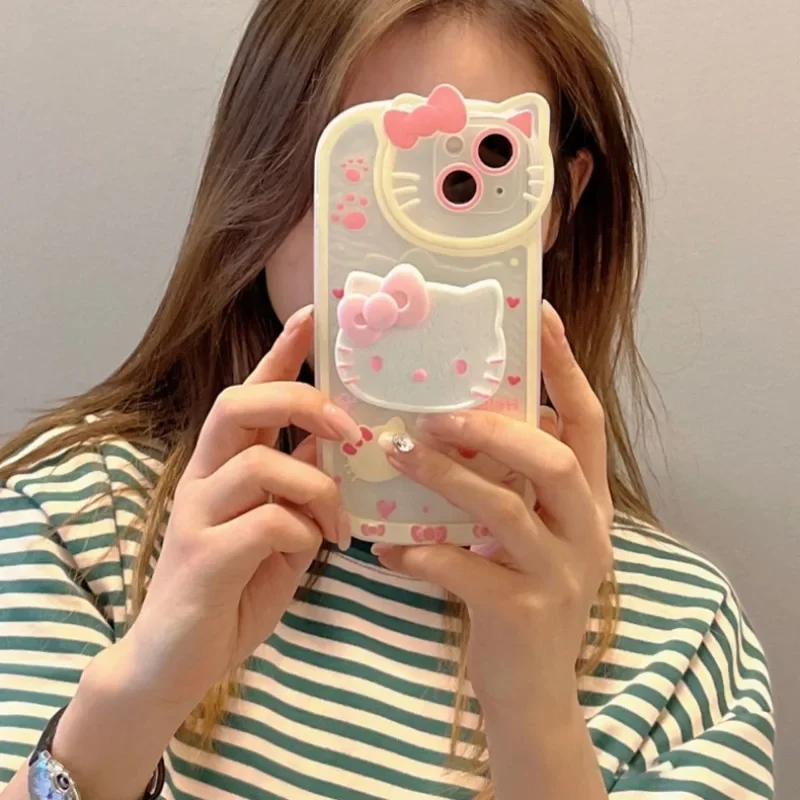 thumbnail image 1 of Fundas de teléfono originales con soporte de Hello Kitty para iPhone, 15, 14, 11, 13, 12 Pro Max, XR, XS, 7, 8 Plus, funda a prueba de golpes, Y2K, funda de dibujos animados Sanrio, 1 of 4