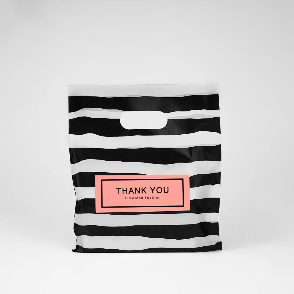 50 Teile/los 20x25cm Verpackung Geschenk Taschen Mit Griffen Hochzeit Party Dekoration Kunststoff Tasche Shop Kleine Einkaufstaschen – Detail 10