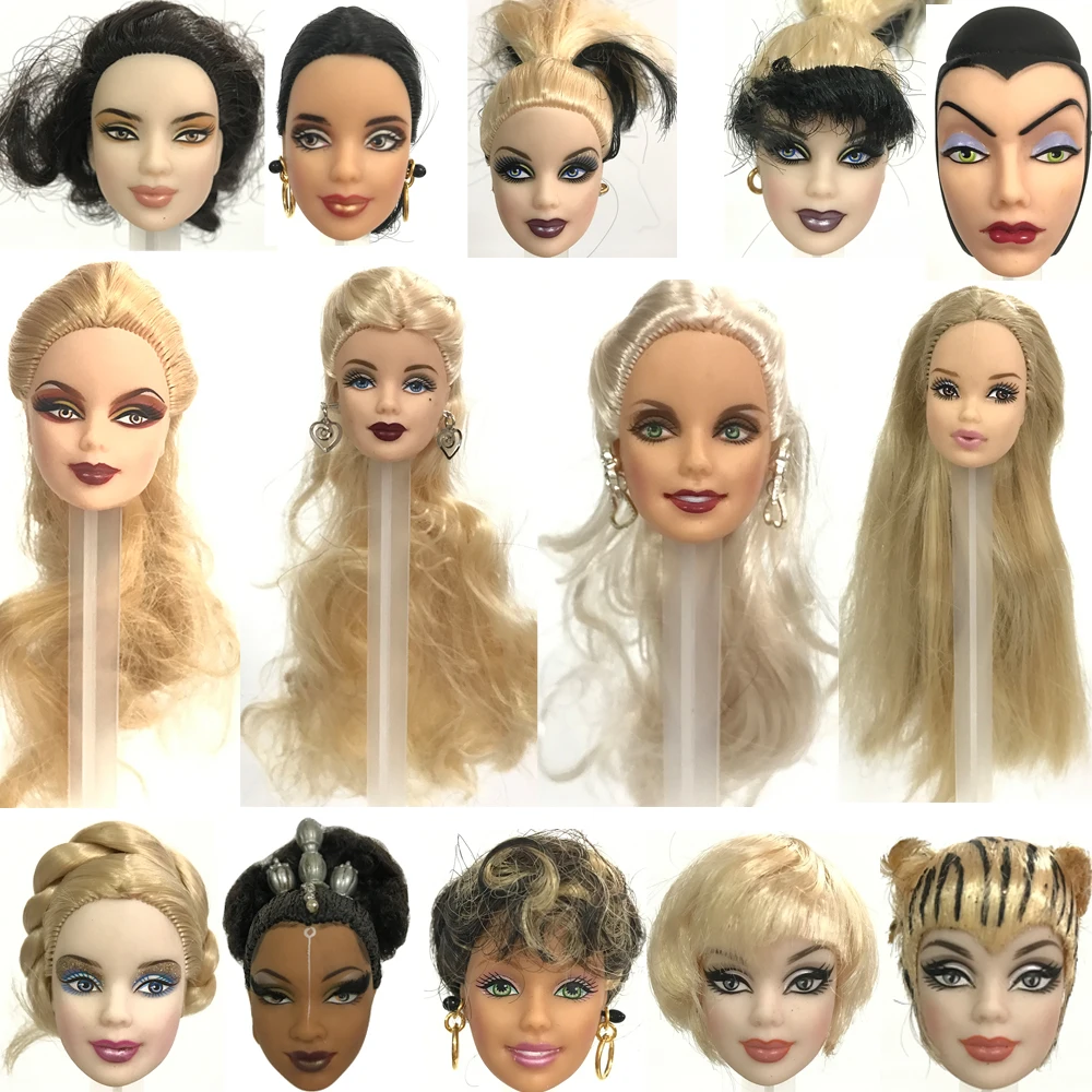 NK 1 Pcs 11.5 Inch Doll Head With Long Hair Girl 1/6 Dolls Accessories DIY Gift For Girls 29-32CM Doll DIY Children Toys Gift JJ