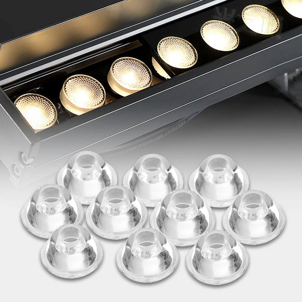 10 Pz/Set 20Mm 10/30/90/120 Gradi Vetro Ottico Led Lente Riflettore Collimatore Per 1W/3W/5W Led Lampadina E27 Mr16 Gu10