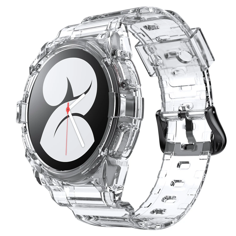 

Transparante Strap + Case For Samsung Galaxy Watch 5 4 40mm 44mm Silicone Sports Band Clear Soft Bracelet Watchbands Accessories