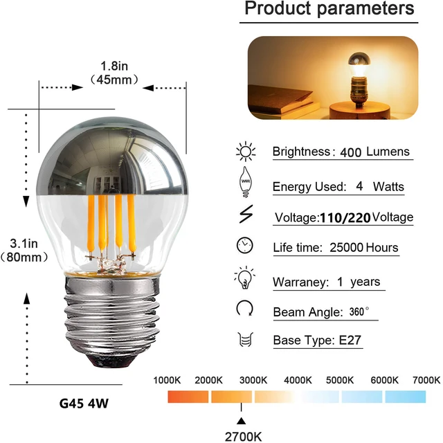 Ampoule Décorative Filament LED E27 4W 2700K par Excloosiva