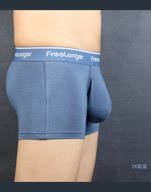 Breathable Seamless Men's Boxer Modal Underwear Free Longer Letter Printing  Cotton Underpants 3d Pouch Shorts Male Panties Tanga
