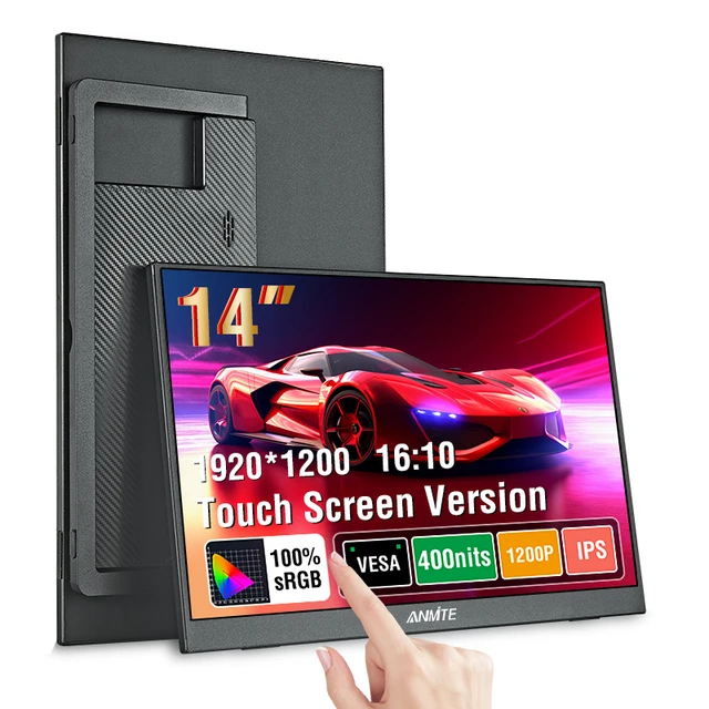 Anmite 14 Inch Touch Screen Portable Monitor 16:10 400cd/m2 Gaming - Image 2