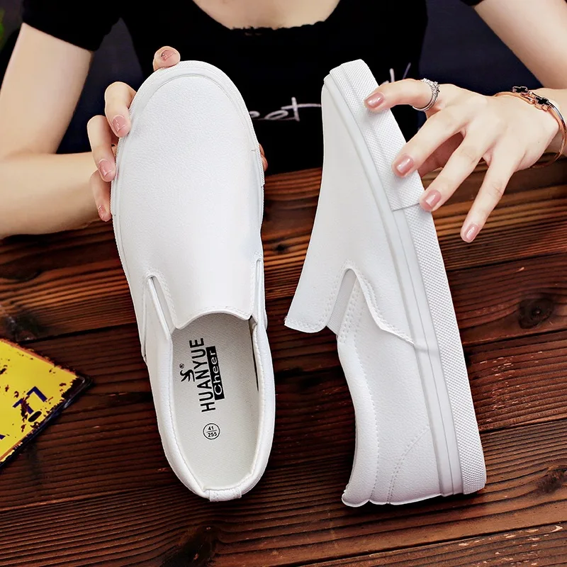 New Shoes for Men Leather Casual Shoes Spring Fashion Concise Flat Shoes 2 Colors Slip-on Loafers 3