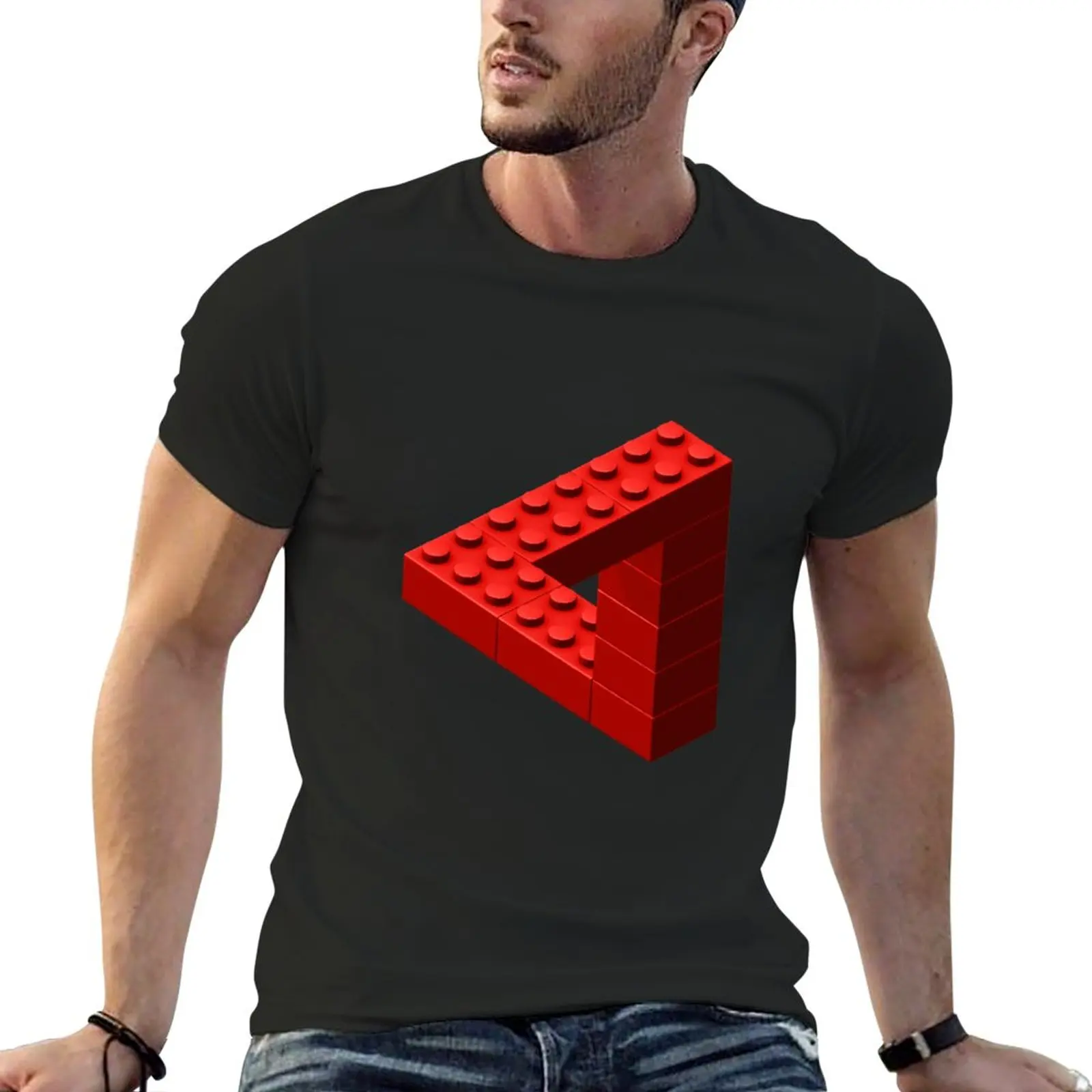 New Escher Toy Bricks - Red T-Shirt Sweat Shirt Camicie Graphic Tees Magliette A Maniche Corte Per Uomo
