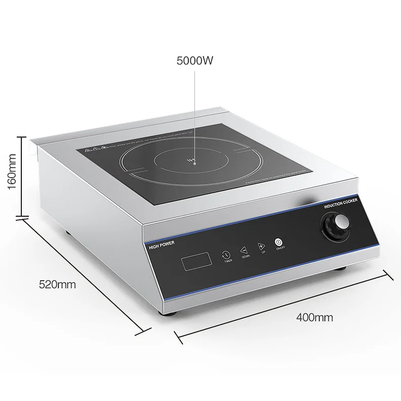 Commercial induction cooker flat 5000W stir-fry high-power restaurant dining table induction cooker 220V/110V general English