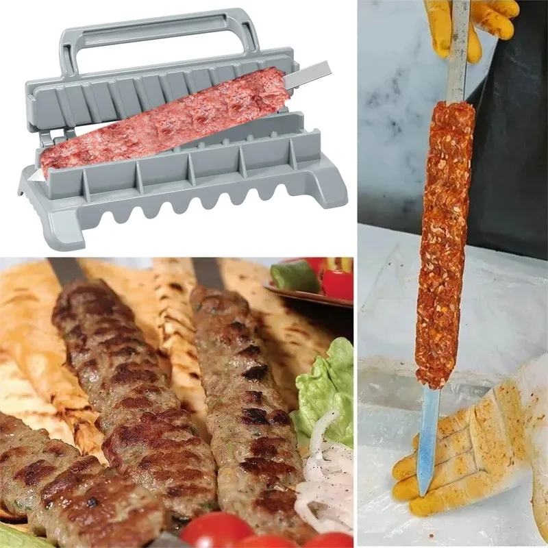 Kebab Maker Kebab 2.3cm Steel Skewers Manual Mould Reusable Barbecue Skewers Meat Vegetable Outdoor Grilling Barbecue barbecue skewers kebab maker