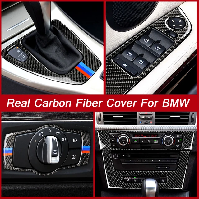 Carbon Fiber Central Air Conditioning Vent Outlet Cover Trim Frame for BMW  Old 3 Series E90 E92 E93 2005-2012 Car Interior Decor Decal (Central Air