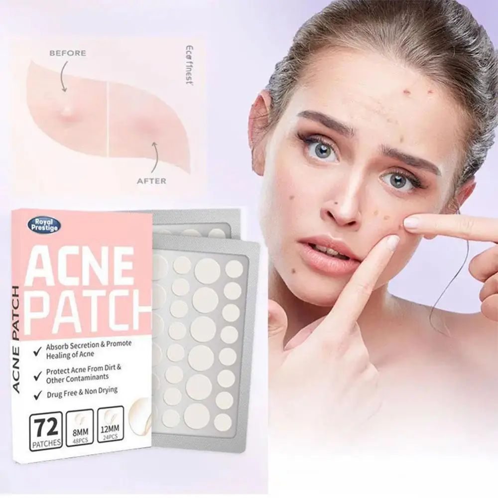 72Pcs Invisible Removal Pimple Anti-Acne Hydrocolloid Patches Spots Marks Concealer Waterproof Repair Sticker 3