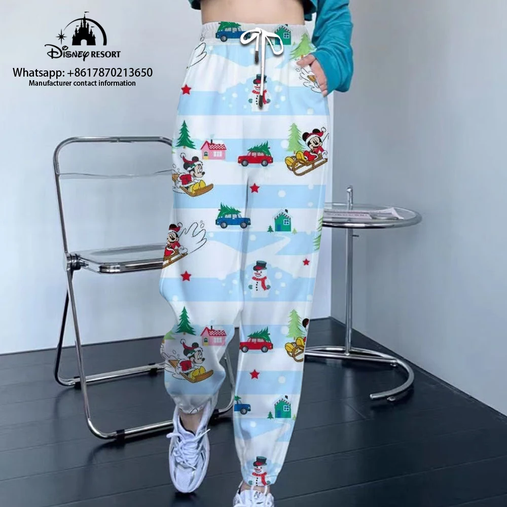 New Autumn Ladies Fashion Casual Sweatpants Disney Minnie Mouse Anime Street Style Small Feet All-match Unisex Sweatpants
