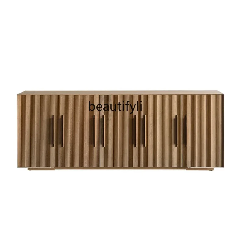 

Nordic Solid Wood Sideboard Simple Modern Storage Dining Room Grille Tea Cabinet Display Meal Preparation Storage Cabinet