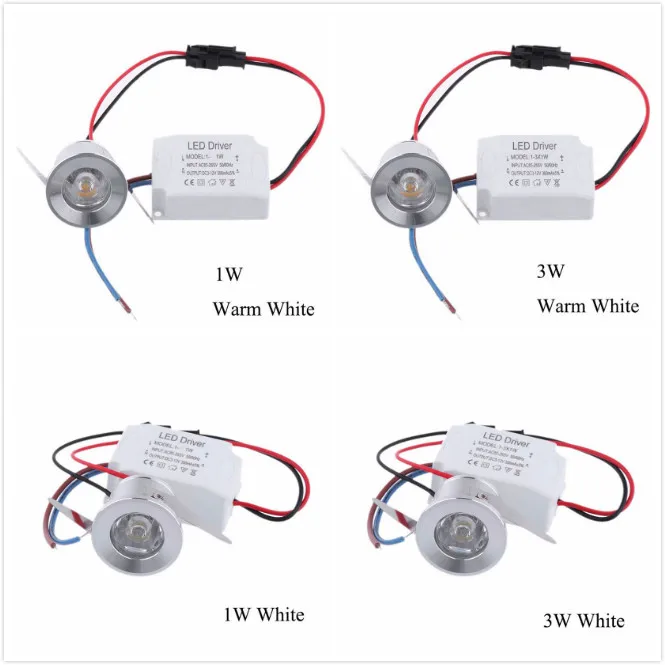 1W /3W LED White/Warm White AC 85-265V Mini Surface Mounted Downlight Jewelry Cabinet Spotlight Lamp led spotlight