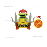 4pcs Teenage Mutant Ninja Turtles Scooter Props Character Building Blocks Cartoon Mini Action Figures Toys Kids Christmas Gifts 2